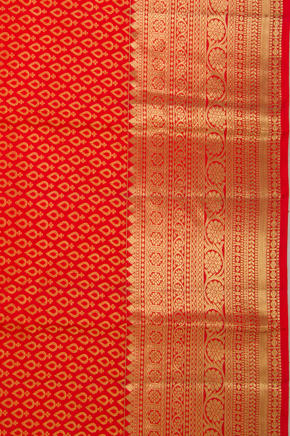 Kanchipuram Silk Brocade Red Saree