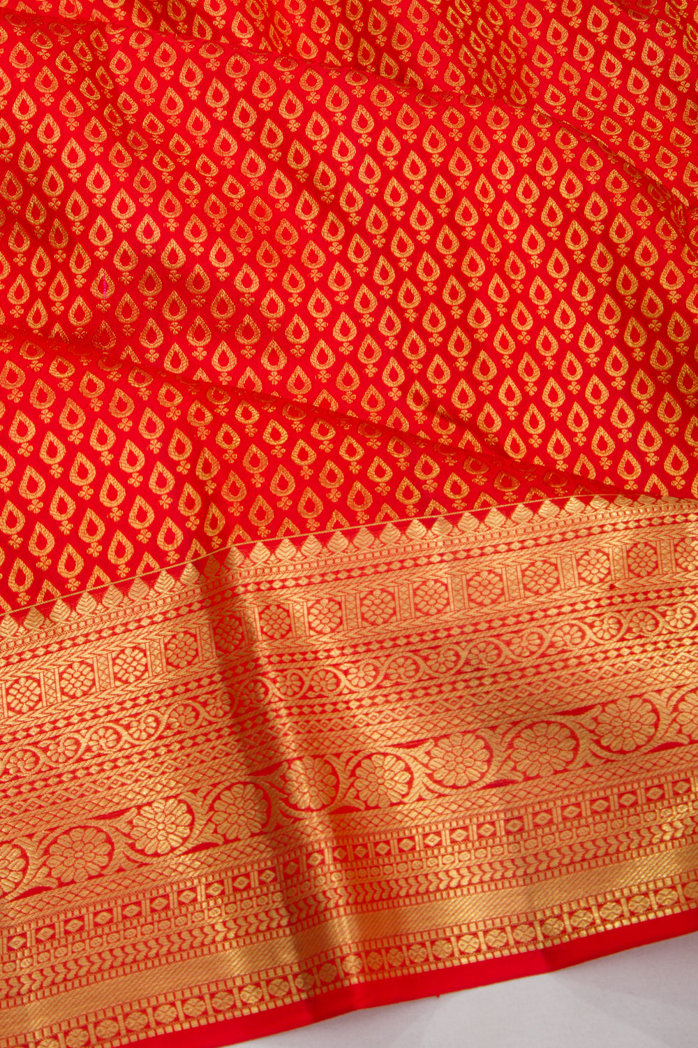 Kanchipuram Silk Brocade Red Saree