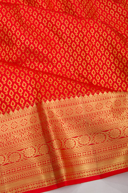 Kanchipuram Silk Brocade Red Saree