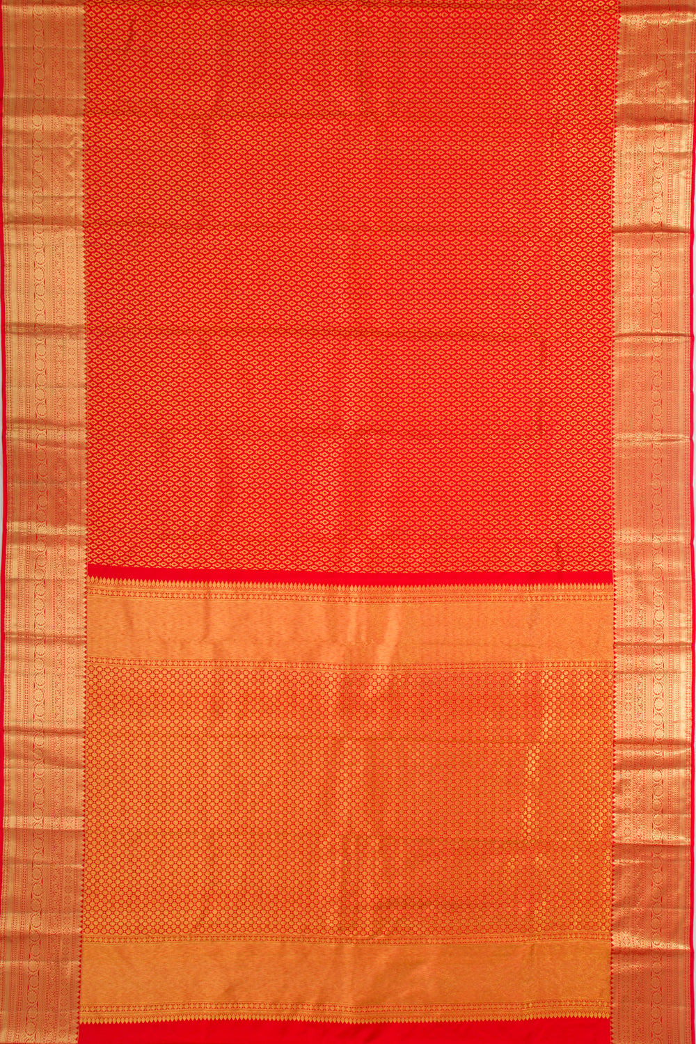 Kanchipuram Silk Brocade Red Saree