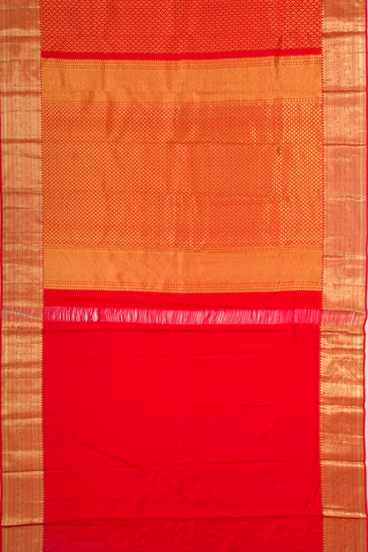 Kanchipuram Silk Brocade Red Saree