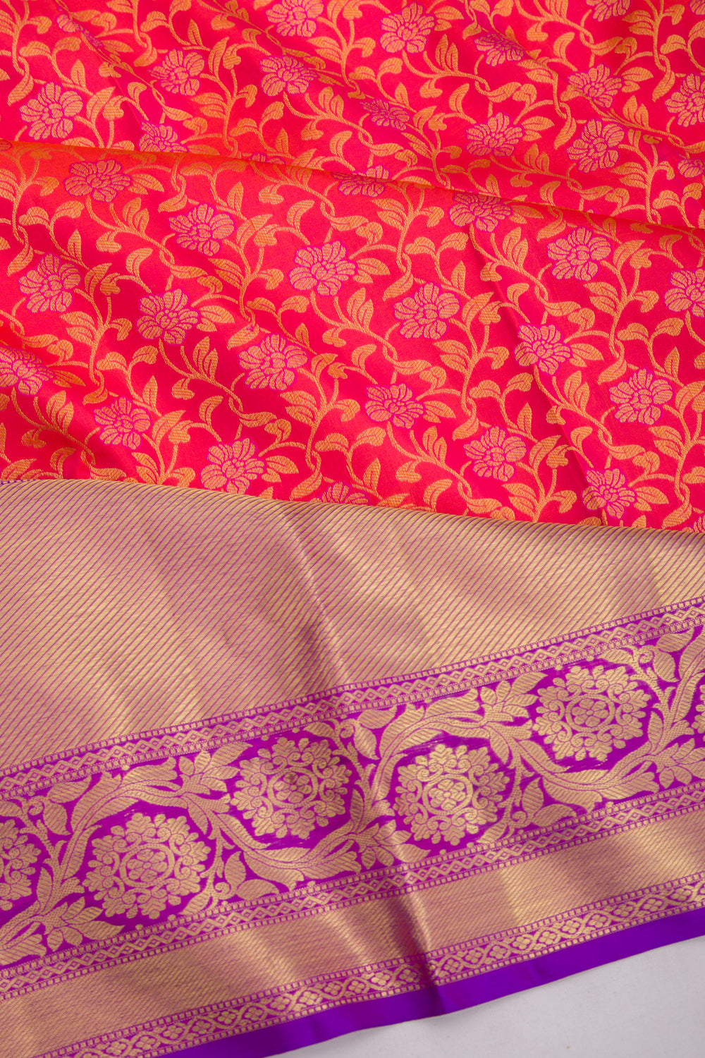 Kanchipuram Silk Jaal Pink Saree