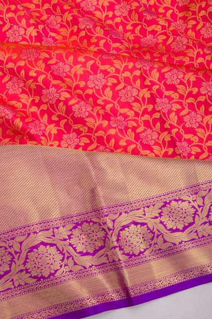 Kanchipuram Silk Jaal Pink Saree
