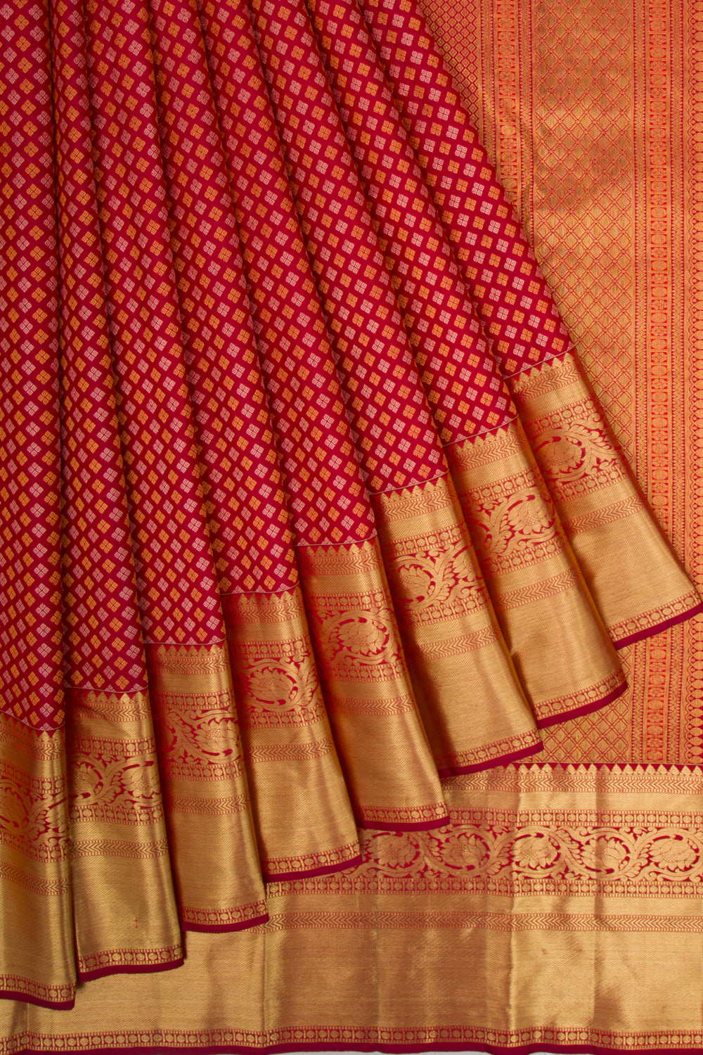 Kanchipuram Silk Brocade Maroon Saree