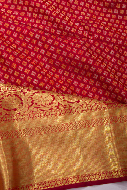 Kanchipuram Silk Brocade Maroon Saree
