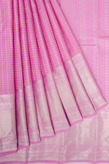 Kanchipuram Silk Brocade Pink Saree