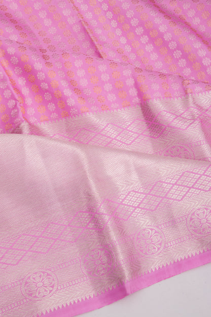 Kanchipuram Silk Brocade Pink Saree
