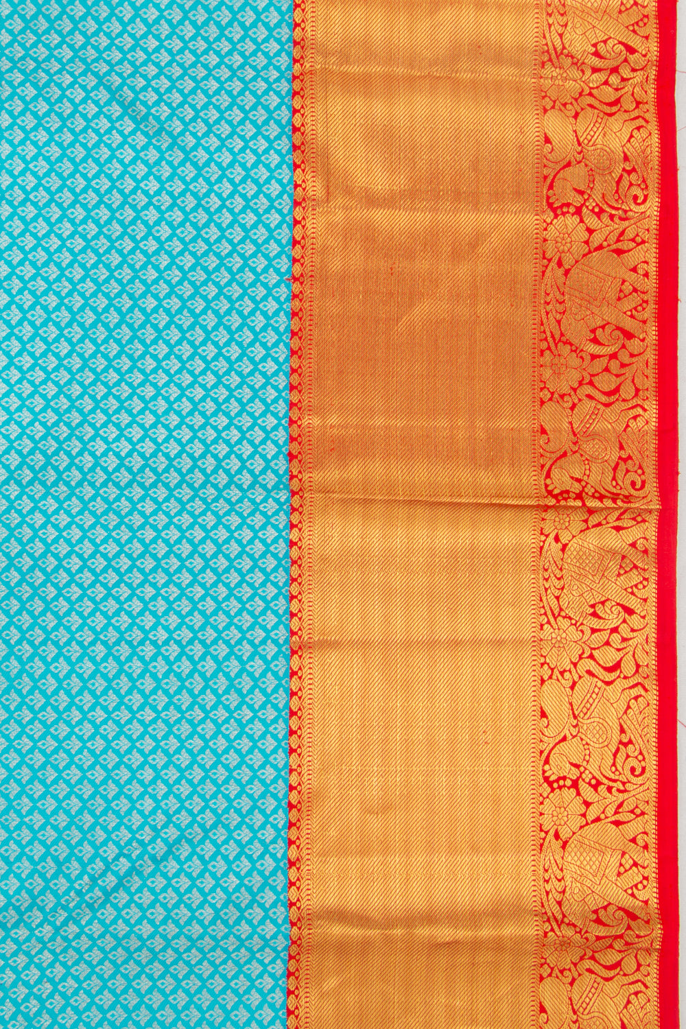 Kanchipuram Silk Brocade Sky Blue Saree