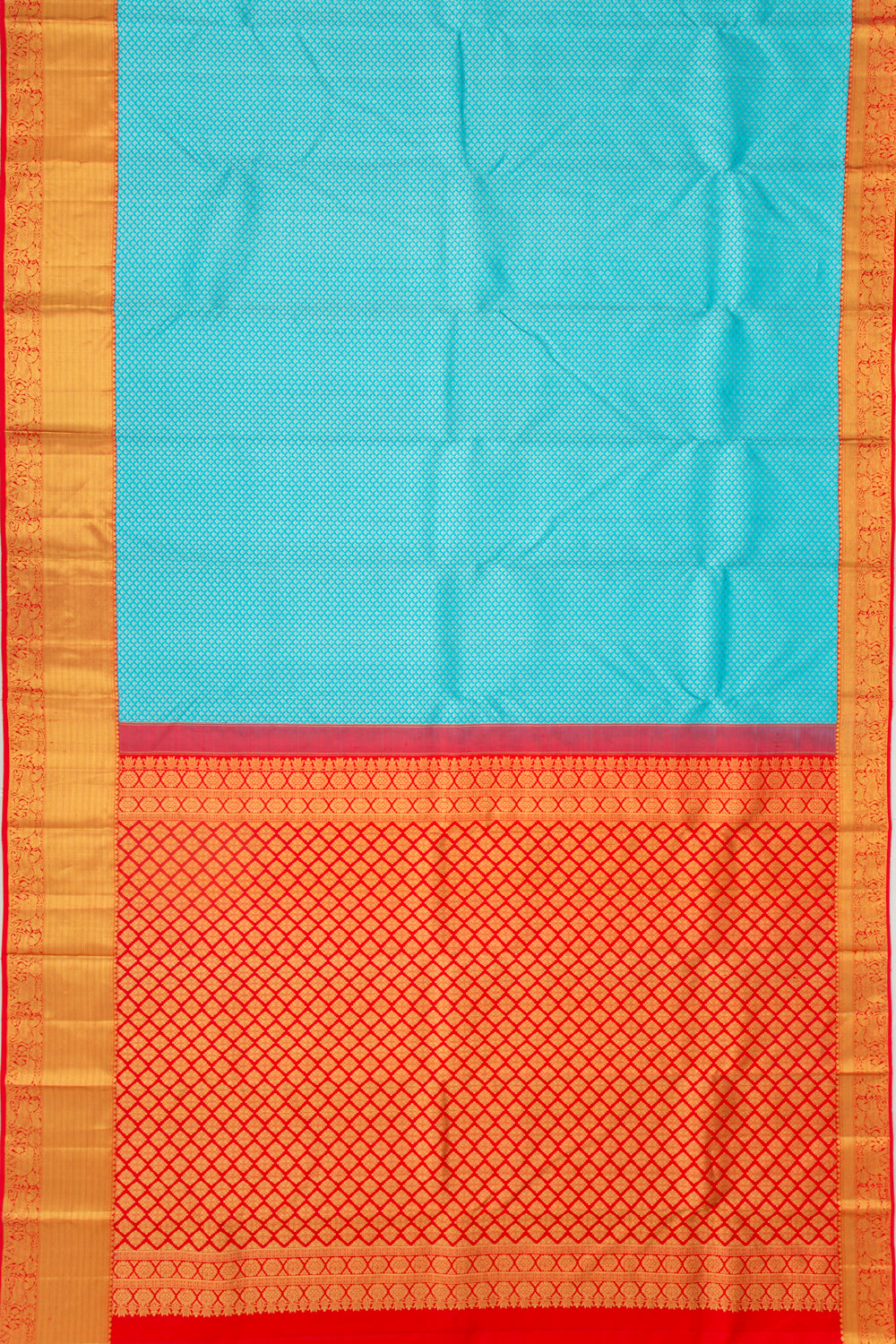 Kanchipuram Silk Brocade Sky Blue Saree