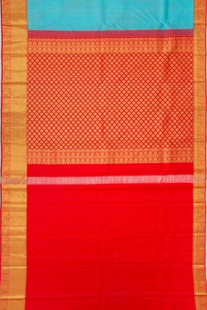Kanchipuram Silk Brocade Sky Blue Saree