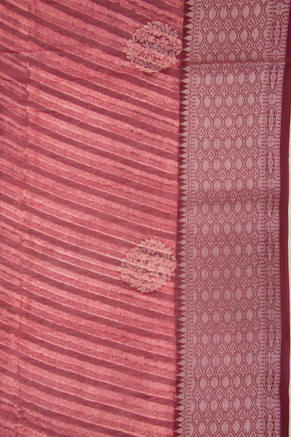 Soft Tussar Floral Printed Burgundy Saree