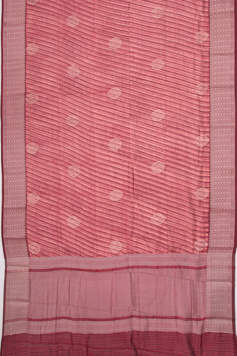 Soft Tussar Floral Printed Burgundy Saree
