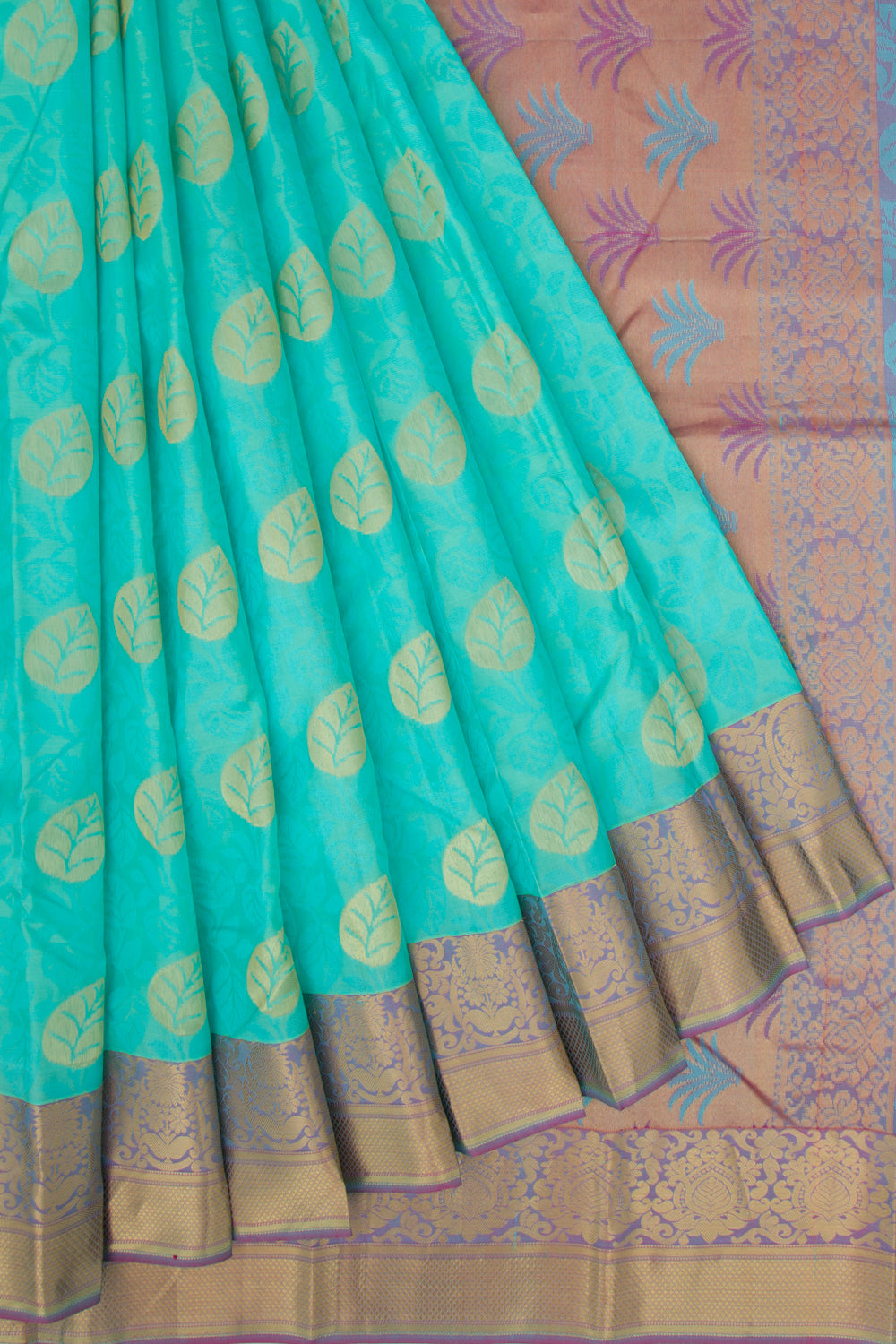 Coimbatore Silk Jacquard And Butta Sea Green Saree