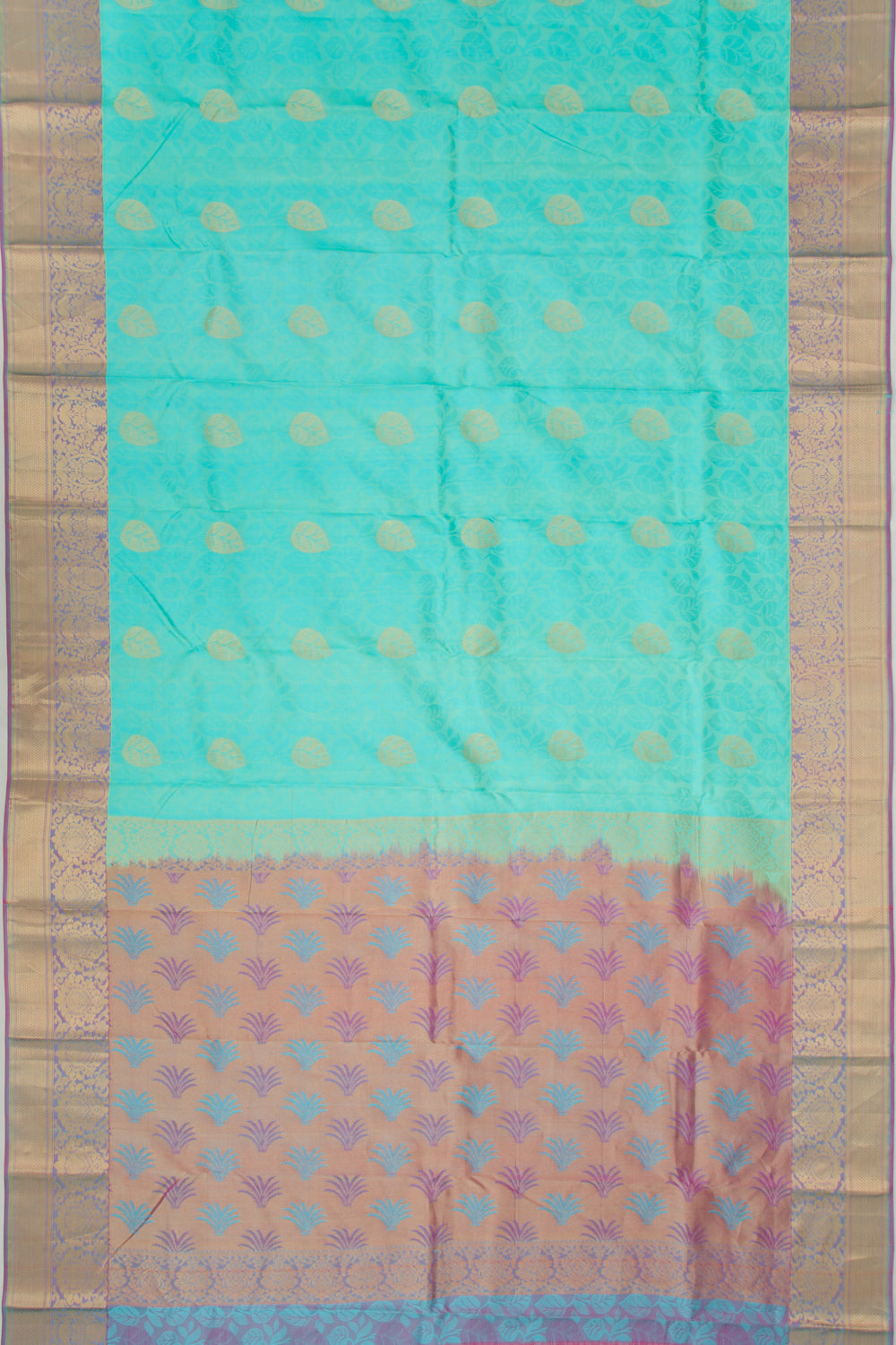 Coimbatore Silk Jacquard And Butta Sea Green Saree