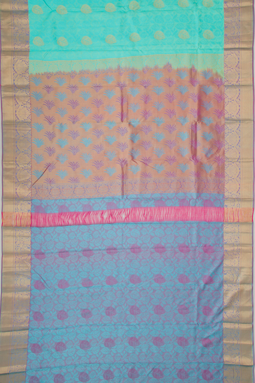 Coimbatore Silk Jacquard And Butta Sea Green Saree