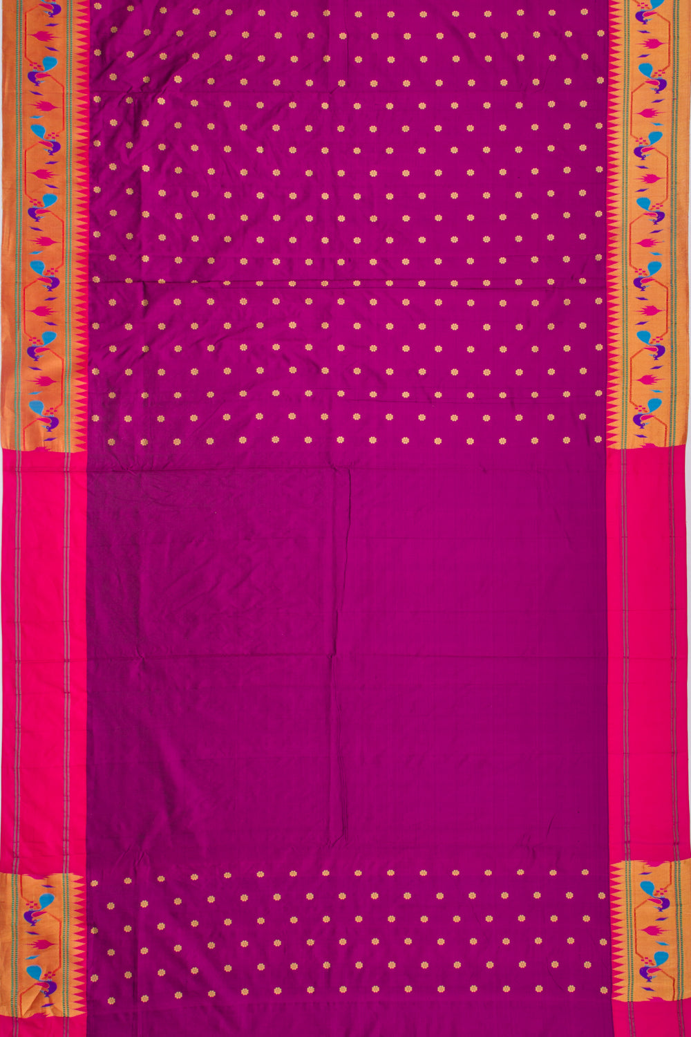 Banarasi Silk Butta Purple Saree With Paithani Inspired Border