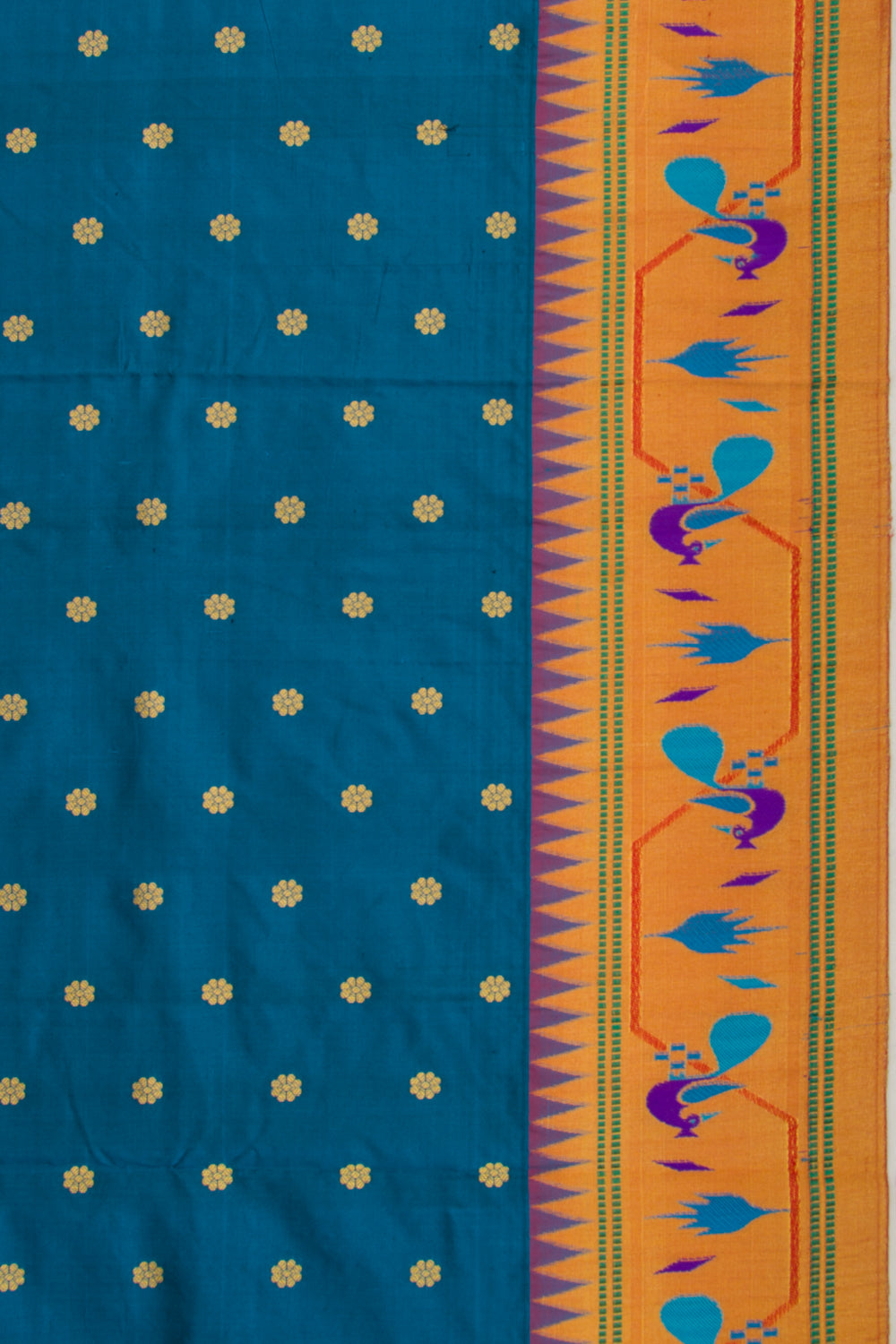 Soft Silk Paithani Inspired Blue Saree