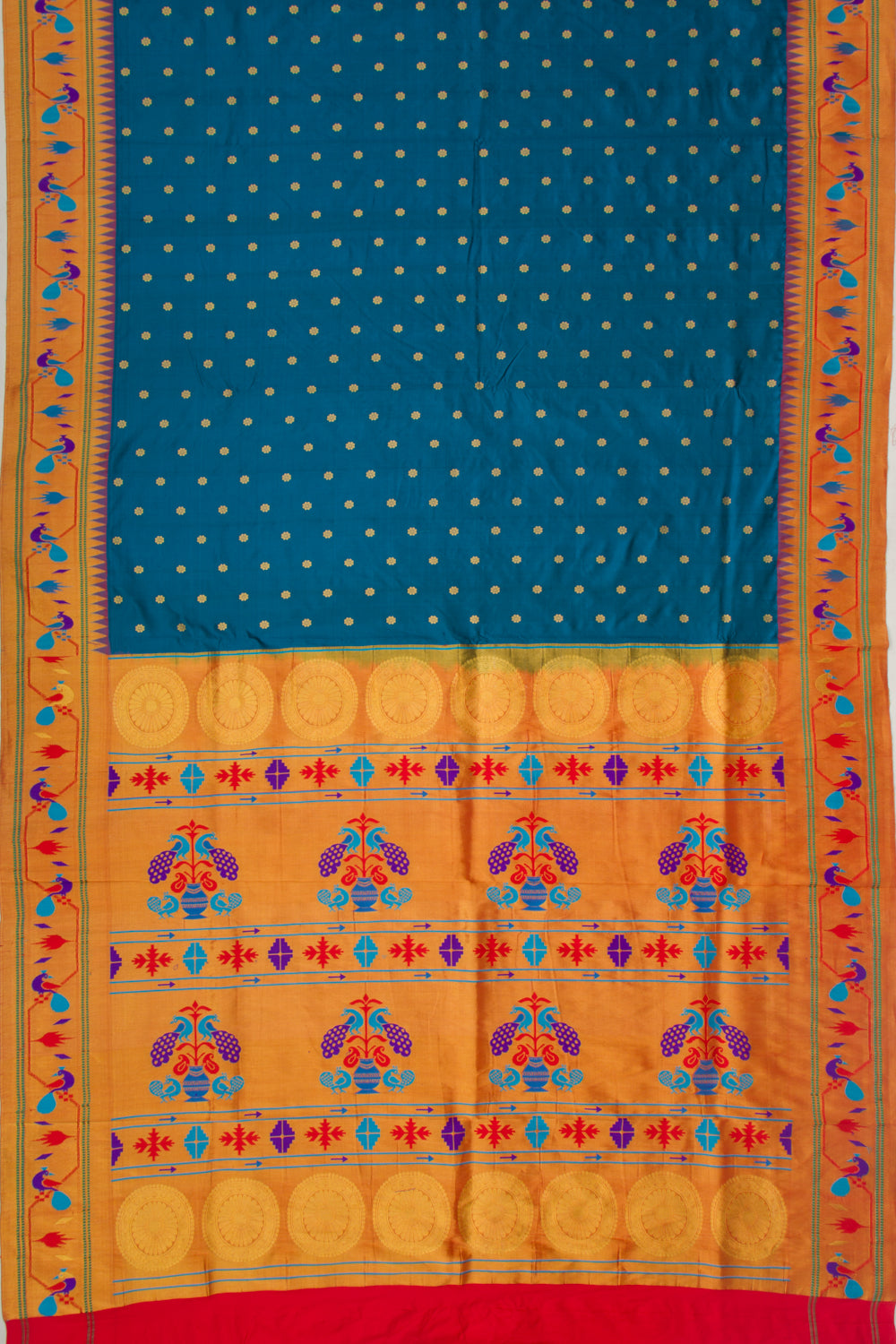 Soft Silk Paithani Inspired Blue Saree