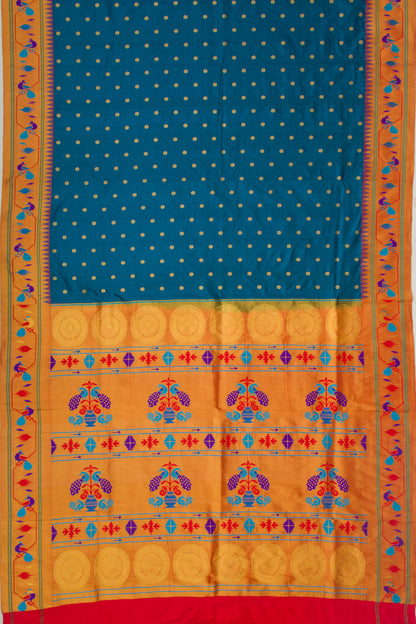 Soft Silk Paithani Inspired Blue Saree