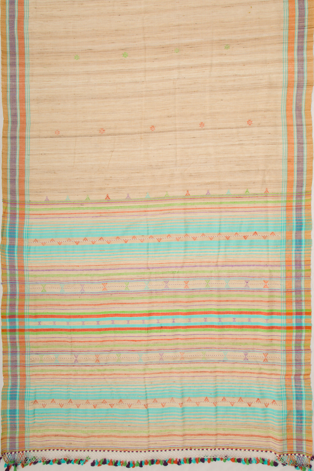 Bhagalpuri Tussar Butta Biege Saree