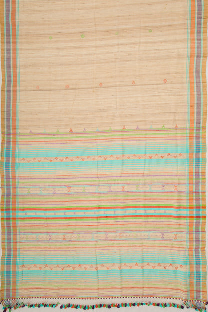 Bhagalpuri Tussar Butta Biege Saree