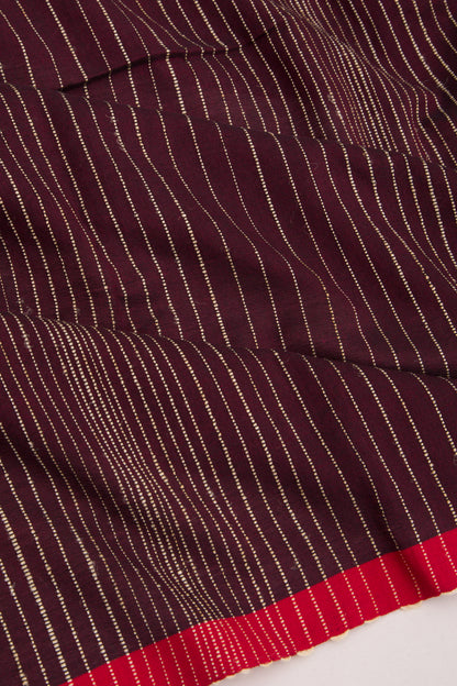 Bhagalpuri Tussar Vertical Lines Brown Saree