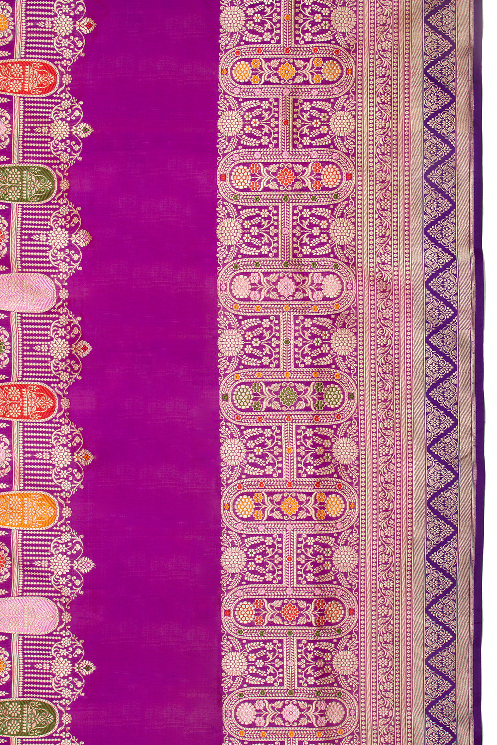 Banarasi Silk Brocade Purple Saree