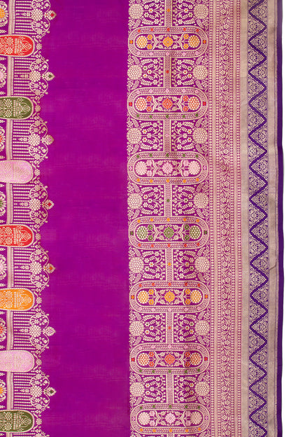 Banarasi Silk Brocade Purple Saree