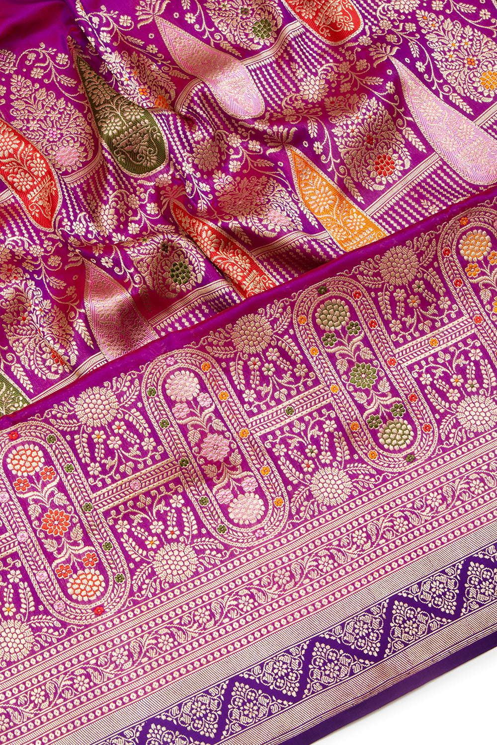 Banarasi Silk Brocade Purple Saree