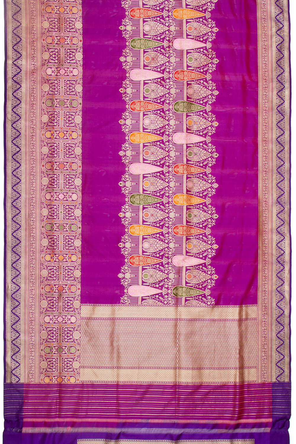 Banarasi Silk Brocade Purple Saree