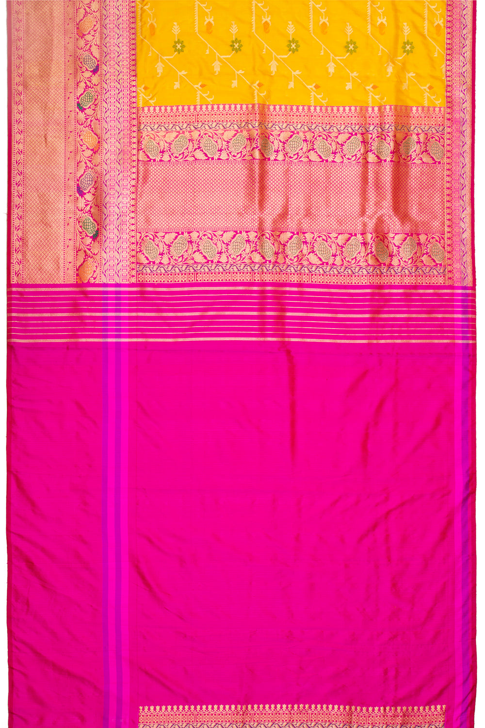 Banarasi Silk Jaal Yellow Saree