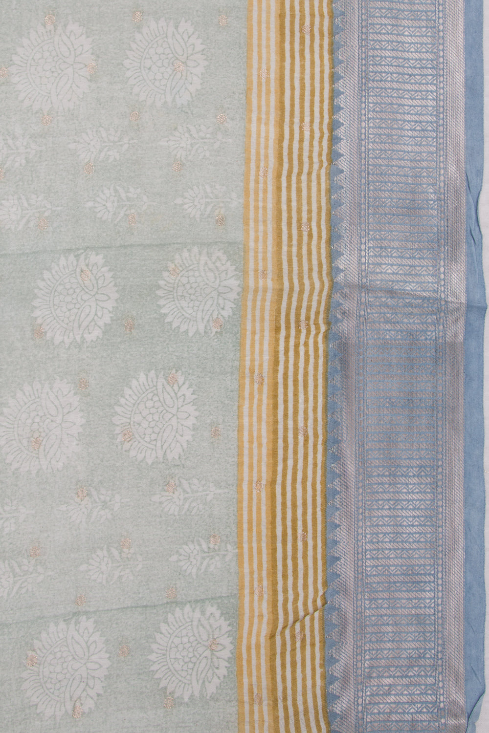 Chanderi Soft Silk Printed Pastel Green Saree