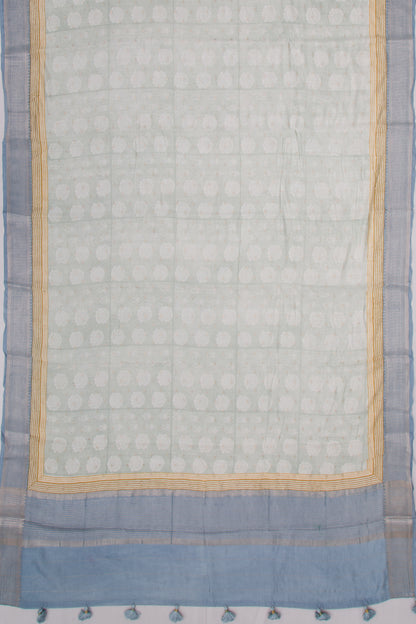 Chanderi Soft Silk Printed Pastel Green Saree