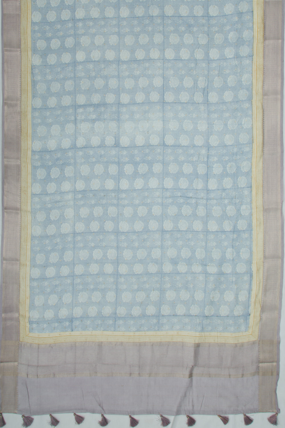 Chanderi Soft Silk Printed Pastel Blue Saree
