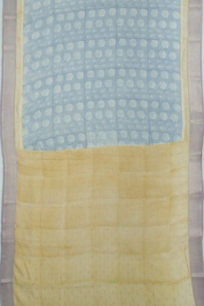 Chanderi Soft Silk Printed Pastel Blue Saree