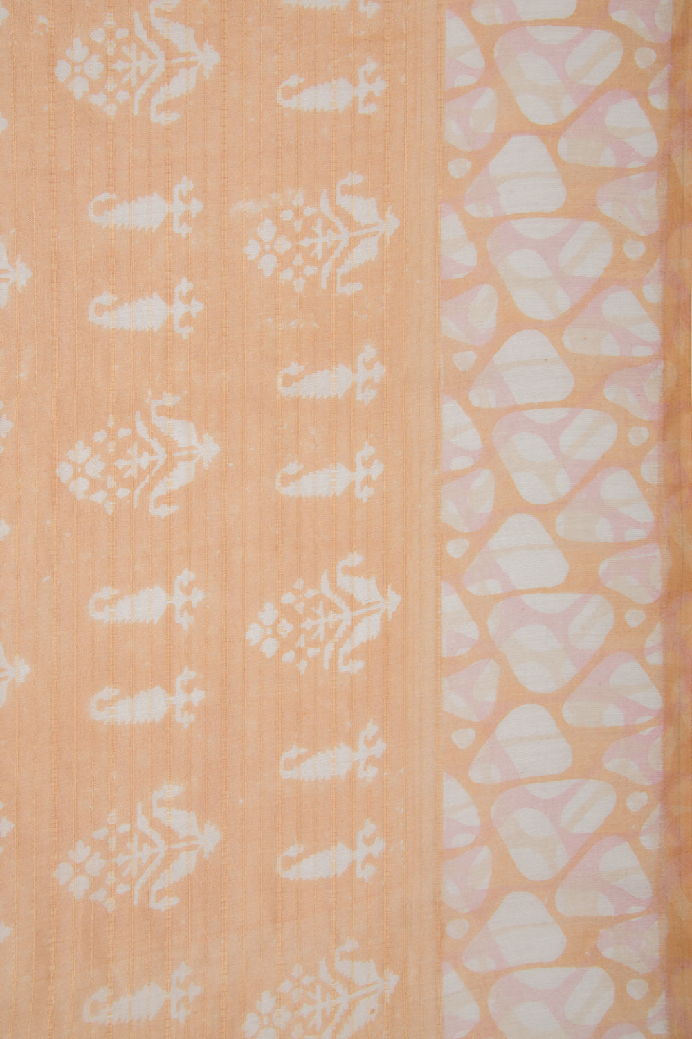 Soft Tussar Floral Printed Pastel Orange Saree