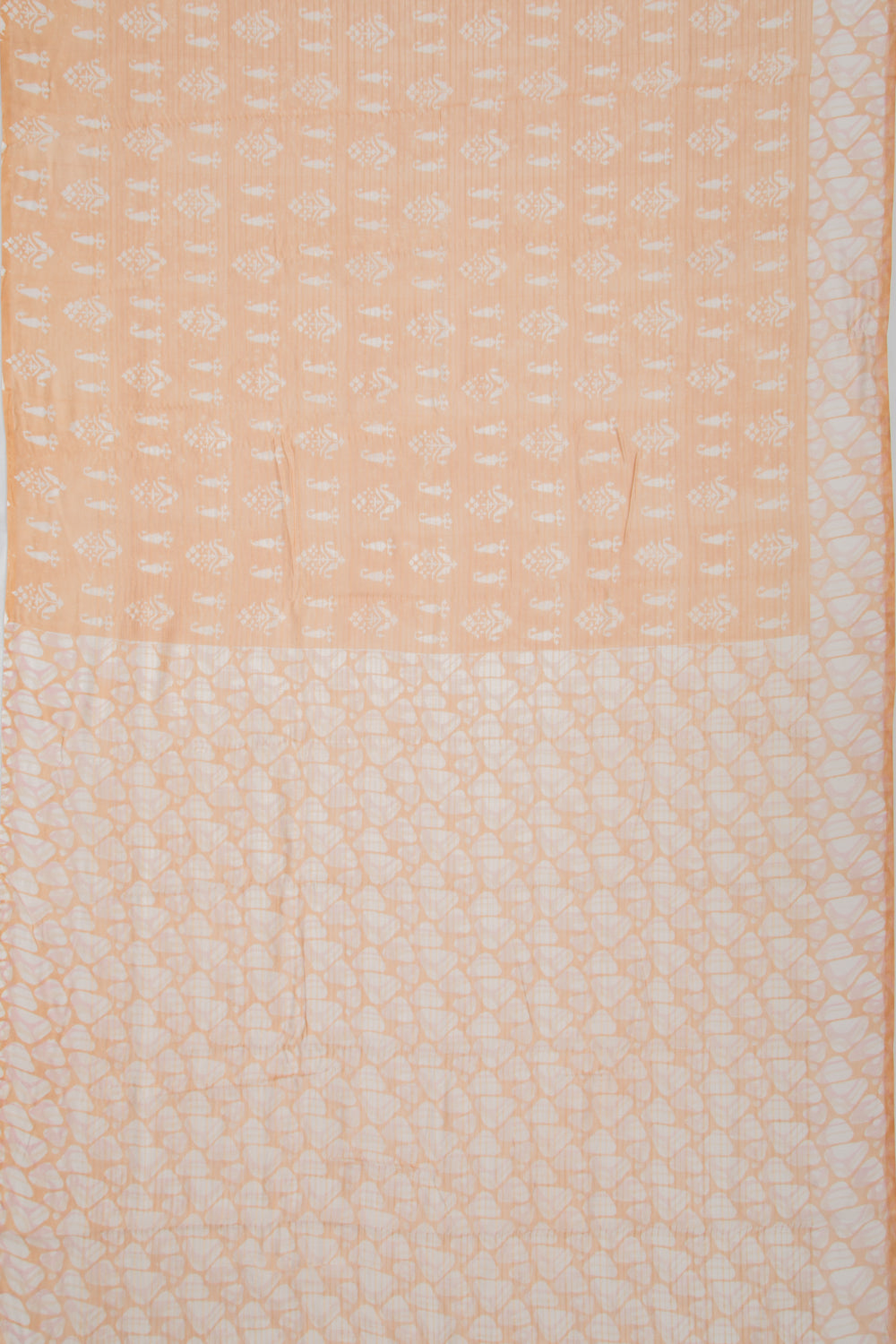 Soft Tussar Floral Printed Pastel Orange Saree