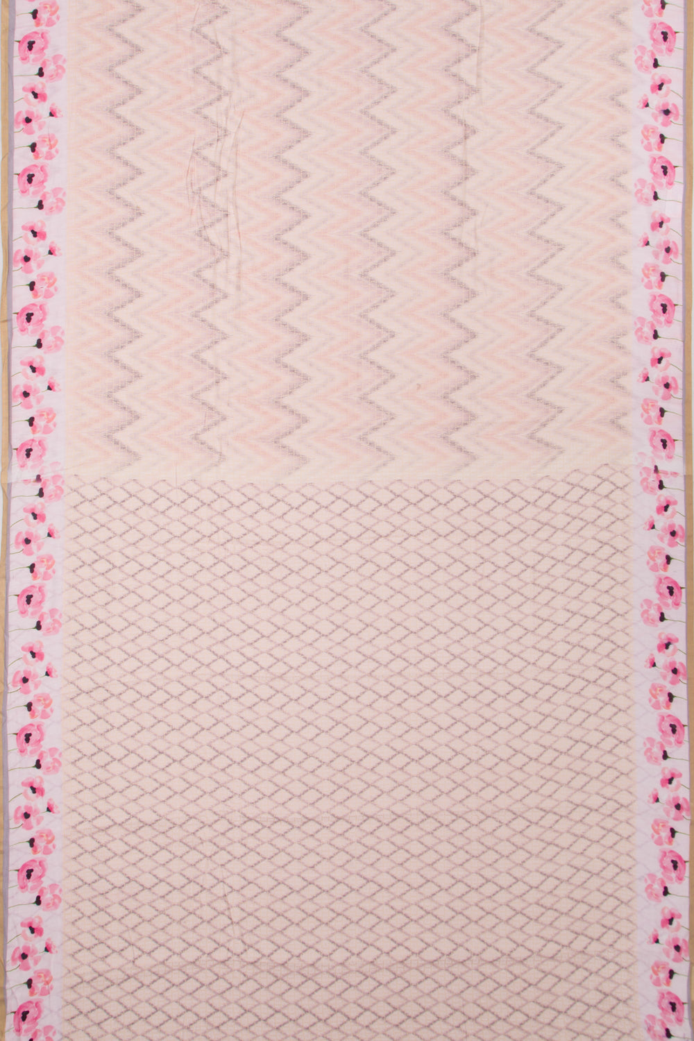 Chanderi Soft Silk Brocade Peach Saree