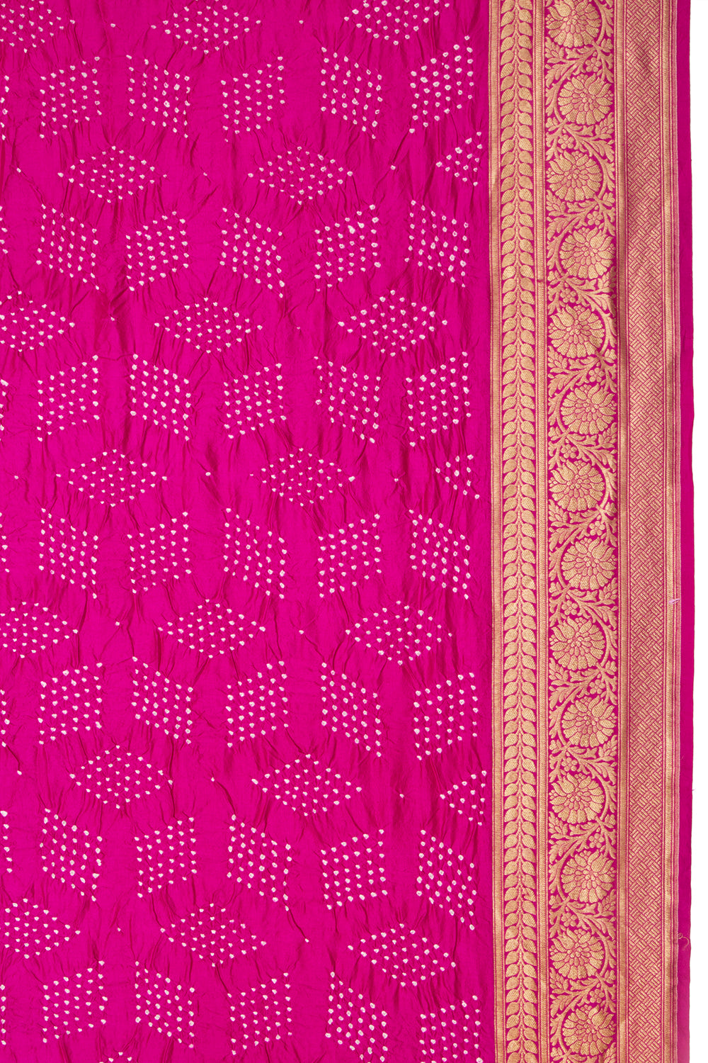 Banarasi Silk Bandhani Magenta Pink Saree
