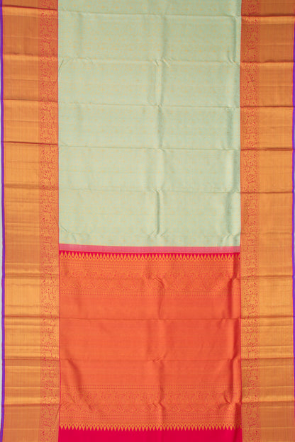 Kanchipuram Silk Jaal Pastel Green Saree