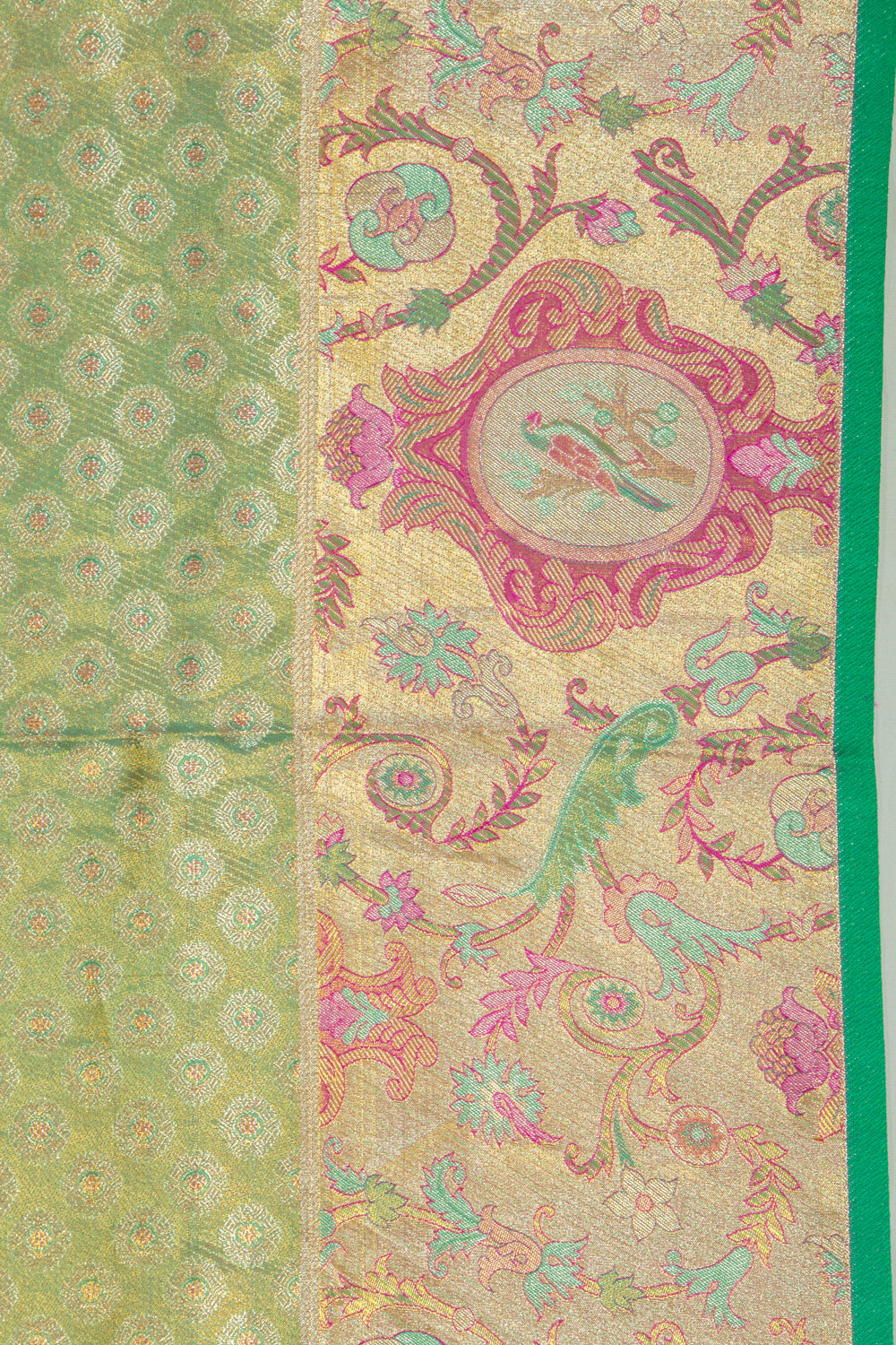 Kanchipuram Silk Tissue Brocade Green Saree