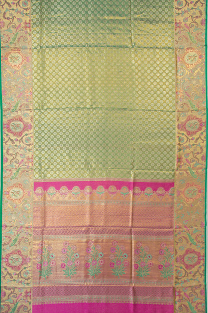 Kanchipuram Silk Tissue Brocade Green Saree