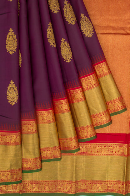 Kanchipuram Silk Butta Purple Saree