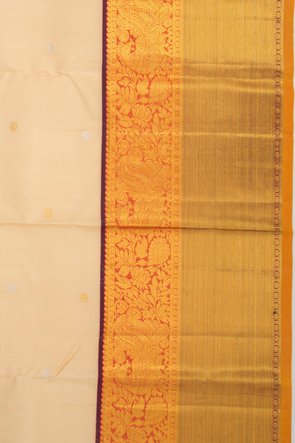 Kanchipuram Silk Butta Cream Saree