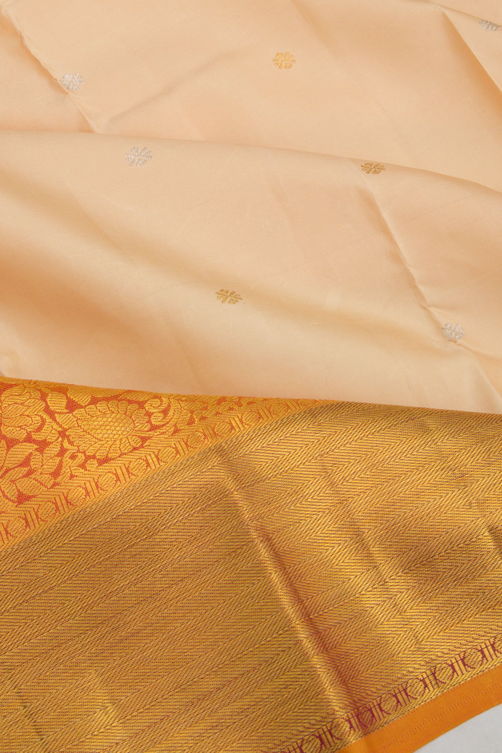 Kanchipuram Silk Butta Cream Saree