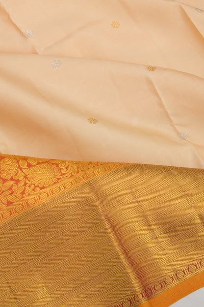Kanchipuram Silk Butta Cream Saree