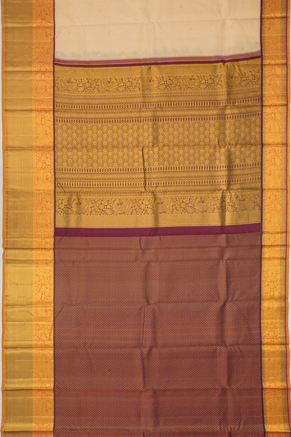 Kanchipuram Silk Butta Cream Saree