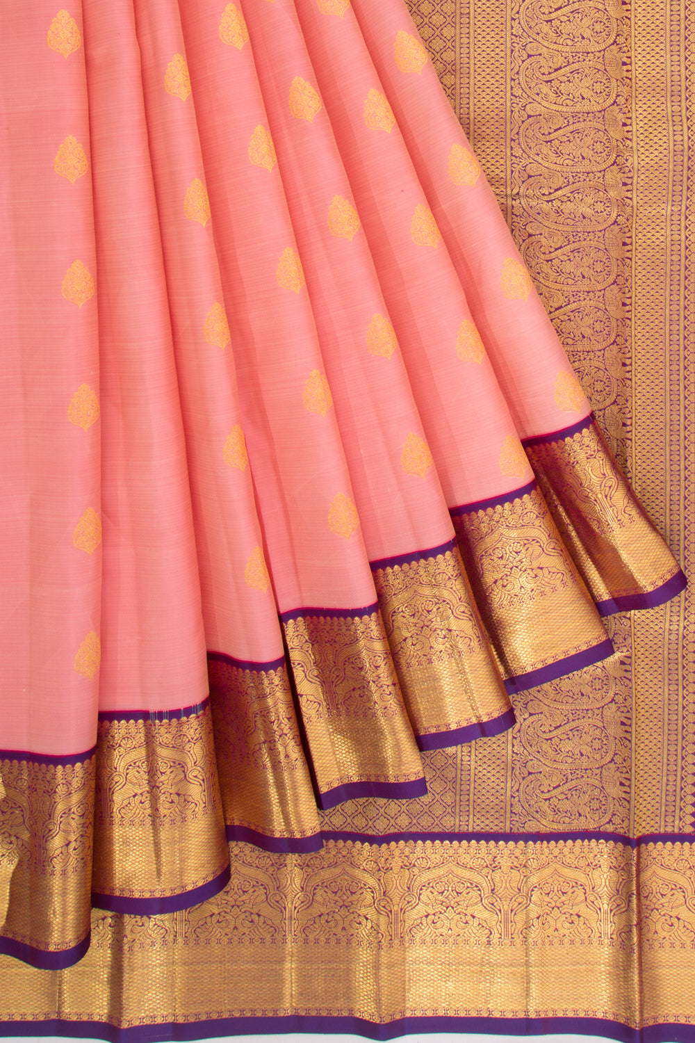Kanchipuram Silk Butta Baby Pink Saree