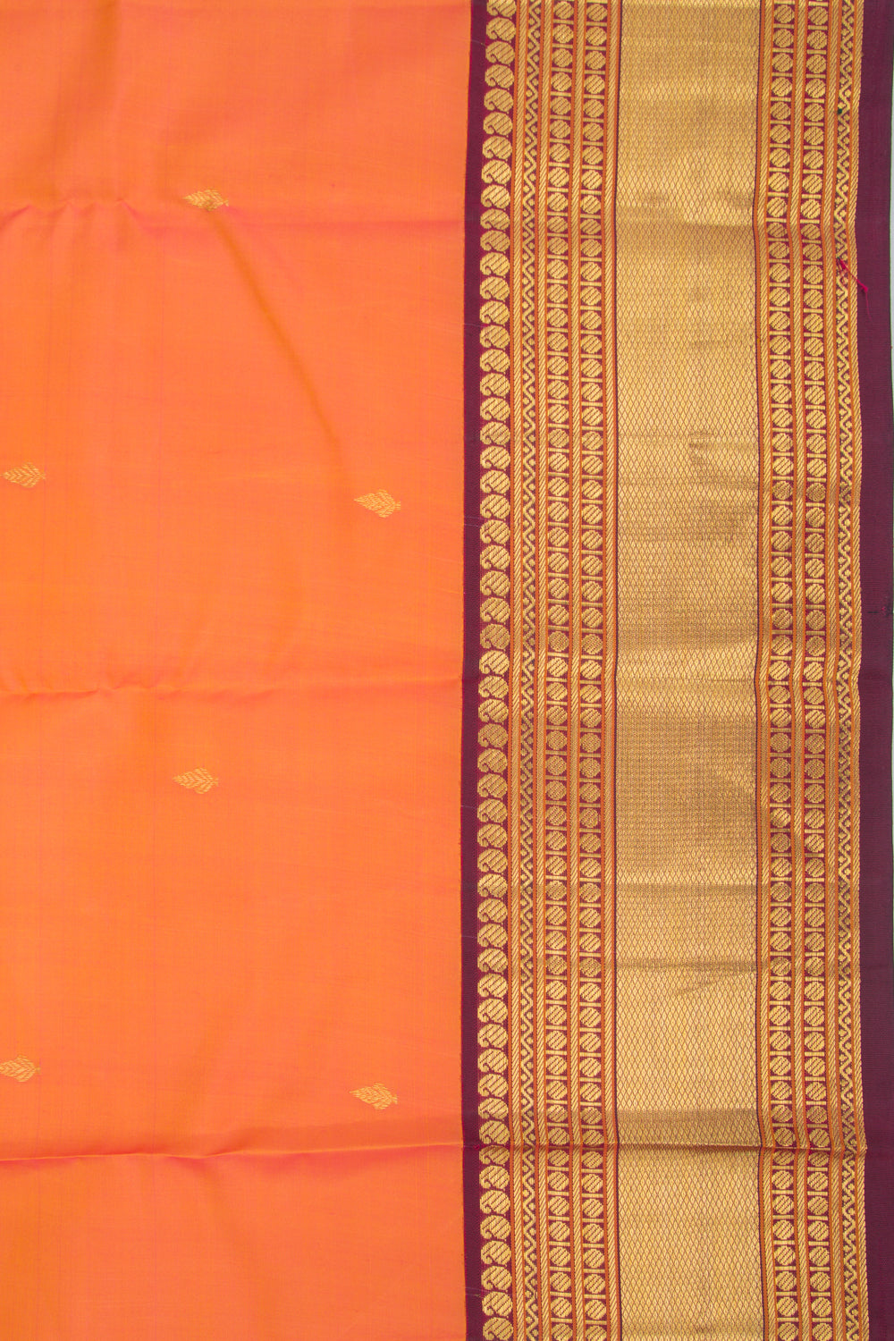 Kanchipuram Silk Butta Orange Saree
