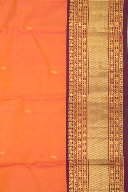 Kanchipuram Silk Butta Orange Saree